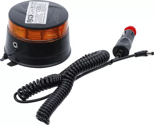 BGS akkus forgó jelzőfény| sárga mágnessel 12 V / 24 V Ø 130 mm