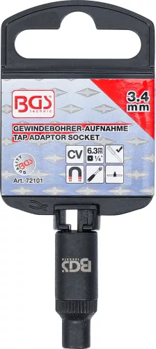 BGS menetfúró-befogó dugókulcsbetéthez 6,3 mm (1/4") 3,4 mm