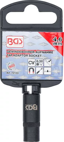 BGS menetfúró-befogó dugókulcsbetéthez 6,3 mm (1/4") 4,6 mm