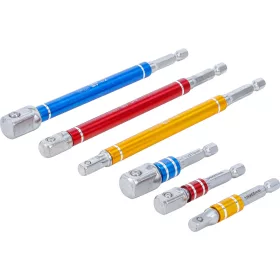 BGS adapterkészlet fúrógépekhez adapterek 6,3/10/12,5 mm 75-150 mm 6 db