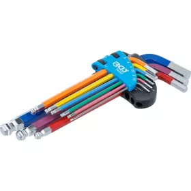 BGS derékszögű kulcskészlet többszínű belső hatszögletű gömbfejes 1,5-10 mm 9 darabos
