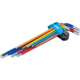 BGS derékszögű kulcs készlet több színű extra hosszú belső hatszögletű 1,5 - 10 mm 9 darabos