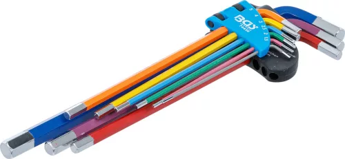 BGS derékszögű kulcs készlet több színű extra hosszú belső hatszögletű 1,5 - 10 mm 9 darabos