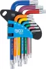 BGS derékszögű kulcs készlet több színű rövid T-profil (Torx) T10 - T50 9 darabos