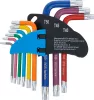 BGS derékszögű kulcs készlet több színű rövid T-profil (Torx) T10 - T50 9 darabos