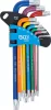 BGS derékszögű kulcs készlet több színű T-profil (Torx) T10 - T50 9 darabos
