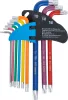 BGS derékszögű kulcs készlet több színű T-profil (Torx) T10 - T50 9 darabos