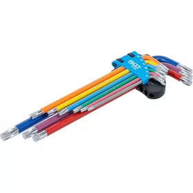 BGS derékszögű kulcs készlet több színű extra hosszú T-profil (Torx) T10 - T50 9 darabos
