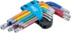 BGS derékszögű kulcs készlet több színű rövid T-profil (Torx) T10 furattal - T50 9 darabos