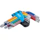BGS derékszögű kulcs készlet több színű rövid T-profil (Torx) T10 furattal - T50 9 darabos