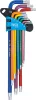 BGS derékszögű kulcs készlet több színű extra hosszú T-profil (Torx) T10 furattal - T50 9 darabos