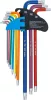 BGS derékszögű kulcs készlet több színű extra hosszú T-profil (Torx) T10 furattal - T50 9 darabos