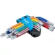 BGS derékszögű kulcskészlet, színes, T-profil (torx) furattal/gömbfejjel, T10-T50, 9 DB