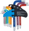 BGS derékszögű kulcskészlet, színes, T-profil (torx) furattal/gömbfejjel, T10-T50, 9 DB