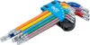 BGS derékszögű kulcs készlet több színű T-profil (Torx) furattal és gömbfejjel T10 - T50 9 darabos