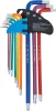 BGS derékszög kulcskészlet színes extra hosszú T-profil torx furattal, gömbfejes T10-T50 9db