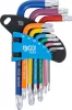 BGS derékszögű kulcs készlet több színű rövid T-profil (Torx) gömbfejes T10 - T50 9 darabos