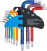 BGS derékszögű kulcs készlet több színű rövid T-profil (Torx) gömbfejes T10 - T50 9 darabos
