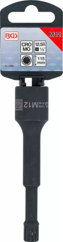 BGS speciális, levegős dugókulcs 115 mm hosszú 12,5 mm (1/2") belső bordázattal (XZN) M12 VAG