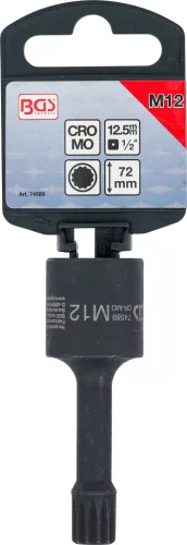 BGS speciális, levegős dugókulcs 72 mm hosszú 12,5 mm (1/2") belső bordázattal (XZN) M12 VAG