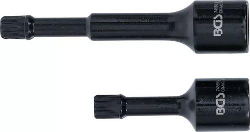 BGS speciális, levegős dugókulcs-készlet 12,5 mm (1/2") belső bordázattal (XZN) M12 VAG 2 darabos