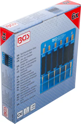BGS sasszegkiütő készlet kézvédővel 180 mm 3 - 8 mm 6 darabos