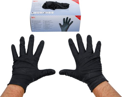 BGS egyszer használatos kesztyű doboz nitril extra tapadás L méret 100 db