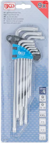 BGS derékszögű kulcs készlet extra hosszú TS-profil (Torx Plus) TS10 - TS50 9 darabos