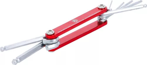 BGS összecsukható kulcs belső hatszögletű gömbfejes 1,5 - 6 mm 7 darabos