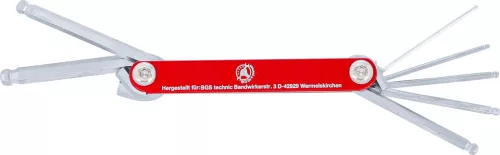 BGS összecsukható kulcs belső hatszögletű gömbfejes 1,5 - 6 mm 7 darabos