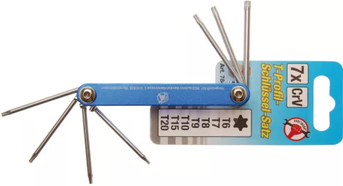 BGS összecsukható kulcs T-profil (Torx) T6 - T20 7 darabos