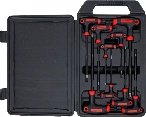 BGS csavarhúzó készlet T-fogantyúval és oldalpengével T-profil (Torx) furattal T10 - T50 9 darabos