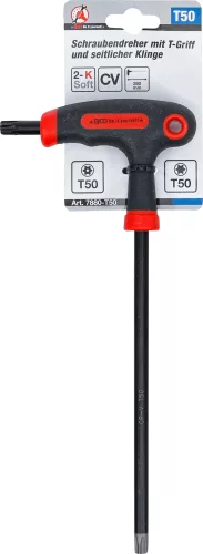 BGS csavarhúzó T-fogantyúval és oldalpengével T-profil (Torx) furattal/furat nélkül T50
