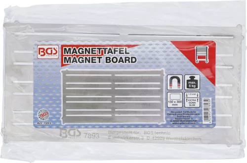 BGS mágneses tábla acél extra lapos 300 x 150 mm