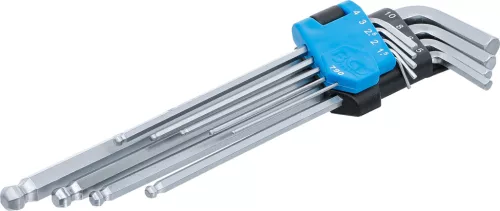 BGS derékszögű kulcs készlet extra hosszú belső hatszögletű / belső gömbfejes 1,5-10 mm 9 darabos