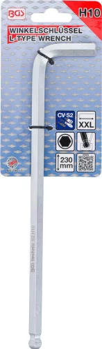 BGS derékszögű kulcs extra hosszú Belső hatszögletű / belső hatszögletű gömbfejes 10 mm
