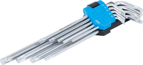 BGS derékszögű kulcs készlet extra hosszú T-profil (Torx) T10 - T50 9 darabos