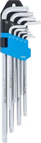 BGS derékszögű kulcs készlet extra hosszú T-profil (Torx) T10 - T50 9 darabos