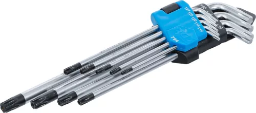 BGS derékszögű kulcs készlet extra hosszú T-profil (Torx) furattal T10 - T50 9 darabos