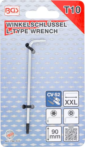 BGS derékszögű kulcs extra hosszú T-profil (Torx) T10