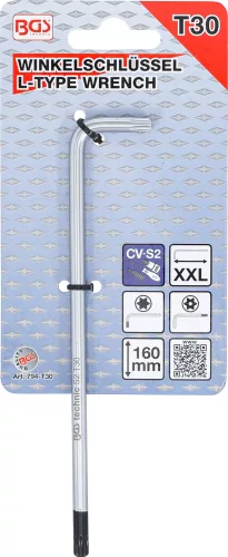 BGS derékszögű kulcs extra hosszú T-profil (Torx) T30