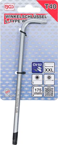 BGS derékszögű kulcs extra hosszú T-profil (Torx) T40