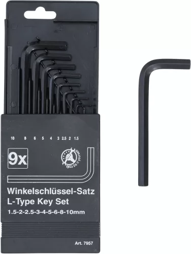 BGS derékszögű kulcs készlet belső hatszögletű 1,5 - 10 mm 9 darabos
