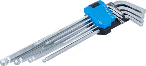 BGS derékszögű imbuszkulcs készlet coll 1/16"-3/8" belső hatszögletű / gömbfejes 9 db