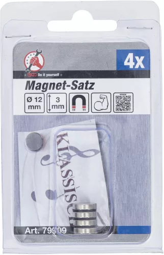 BGS mágneskészlet extra erős Ø 12 mm 4 darabos