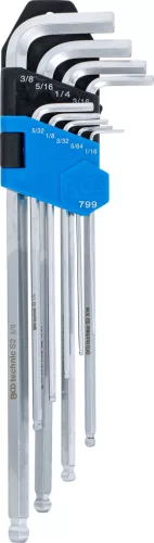 BGS derékszögű imbuszkulcs készlet coll 1/16"-3/8" belső hatszögletű / gömbfejes 9 db