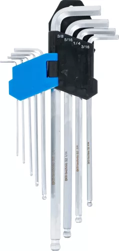 BGS derékszögű imbuszkulcs készlet coll 1/16"-3/8" belső hatszögletű / gömbfejes 9 db