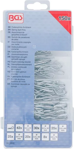 BGS rugós sasszeg készlet Ø 2,4 - 4,0 mm 150 darabos