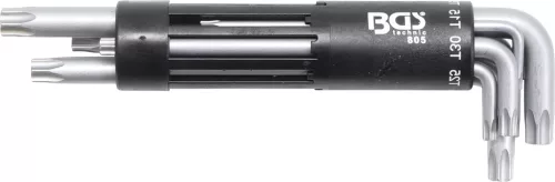 BGS derékszögű kulcs készlet extra hosszú T-profil (Torx) T10 furattal - T50 8 darabos