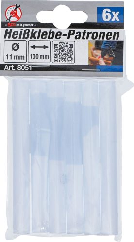 BGS melegenragasztó-patronok átlátszó Ø 11 mm, 100 mm 6 darabos